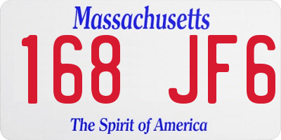 MA license plate 168JF6