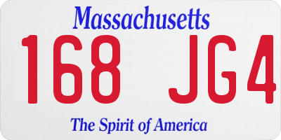 MA license plate 168JG4