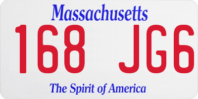MA license plate 168JG6