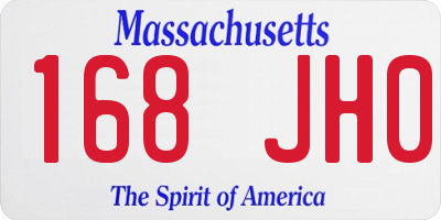 MA license plate 168JH0
