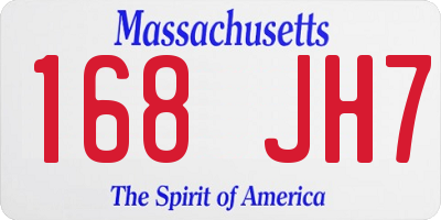 MA license plate 168JH7