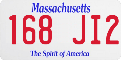 MA license plate 168JI2