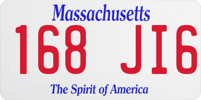 MA license plate 168JI6