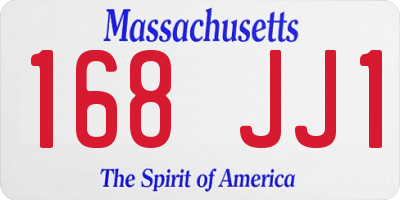 MA license plate 168JJ1