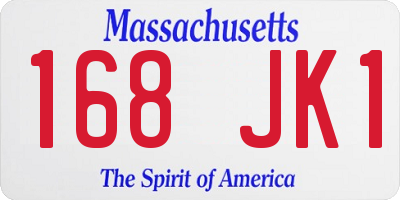 MA license plate 168JK1