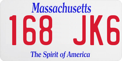 MA license plate 168JK6