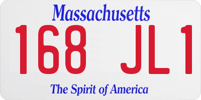 MA license plate 168JL1