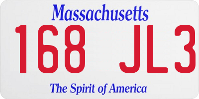 MA license plate 168JL3