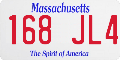MA license plate 168JL4