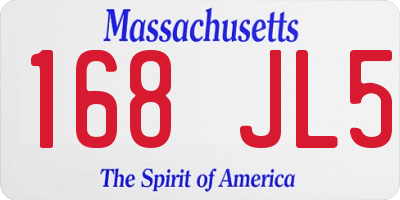 MA license plate 168JL5