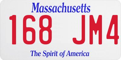 MA license plate 168JM4