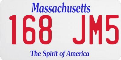 MA license plate 168JM5