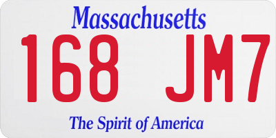 MA license plate 168JM7