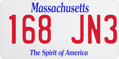 MA license plate 168JN3