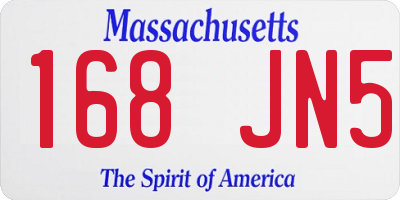 MA license plate 168JN5