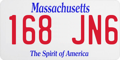 MA license plate 168JN6
