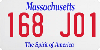 MA license plate 168JO1