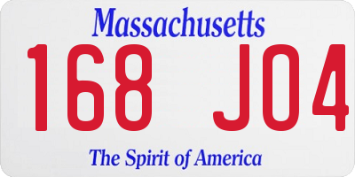 MA license plate 168JO4
