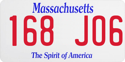MA license plate 168JO6
