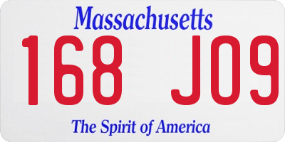 MA license plate 168JO9