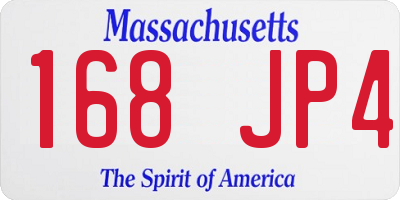 MA license plate 168JP4