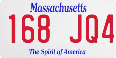 MA license plate 168JQ4