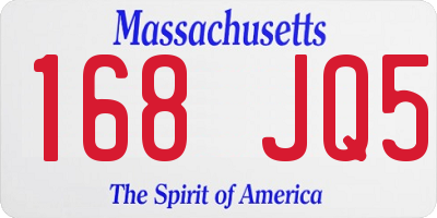 MA license plate 168JQ5