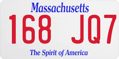MA license plate 168JQ7