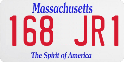 MA license plate 168JR1