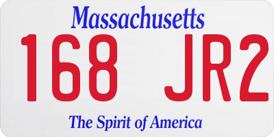 MA license plate 168JR2