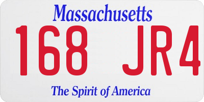 MA license plate 168JR4