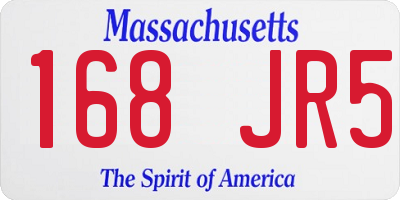 MA license plate 168JR5
