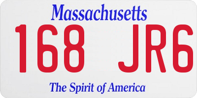 MA license plate 168JR6