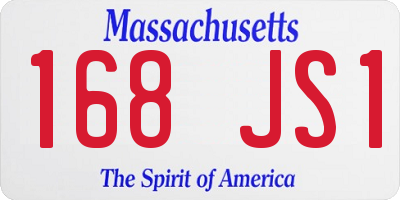 MA license plate 168JS1
