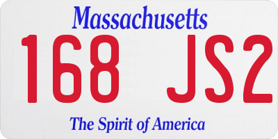 MA license plate 168JS2