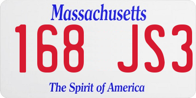 MA license plate 168JS3