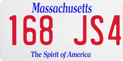 MA license plate 168JS4