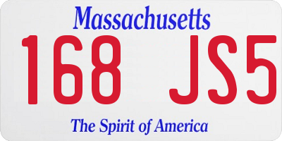 MA license plate 168JS5