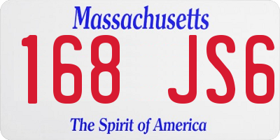 MA license plate 168JS6
