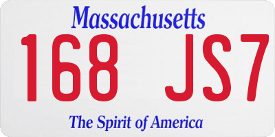 MA license plate 168JS7