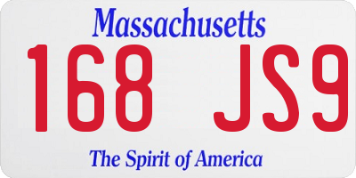 MA license plate 168JS9