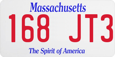 MA license plate 168JT3