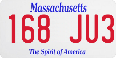 MA license plate 168JU3