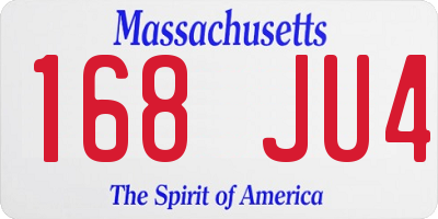 MA license plate 168JU4
