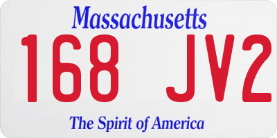 MA license plate 168JV2