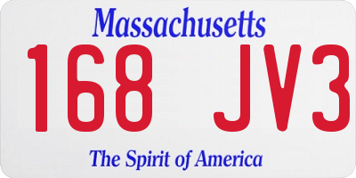 MA license plate 168JV3