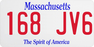 MA license plate 168JV6