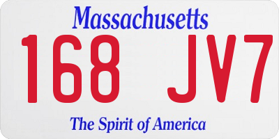 MA license plate 168JV7