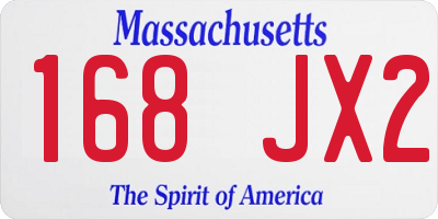 MA license plate 168JX2