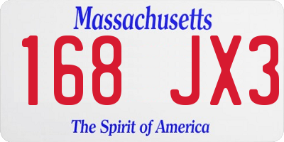MA license plate 168JX3